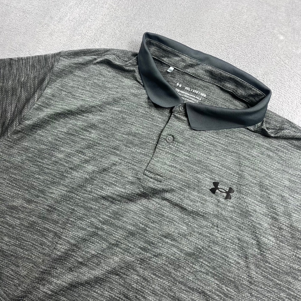 Under Armour Mens 4XL Performance Polo Shirt Heather Grey Loose Fit